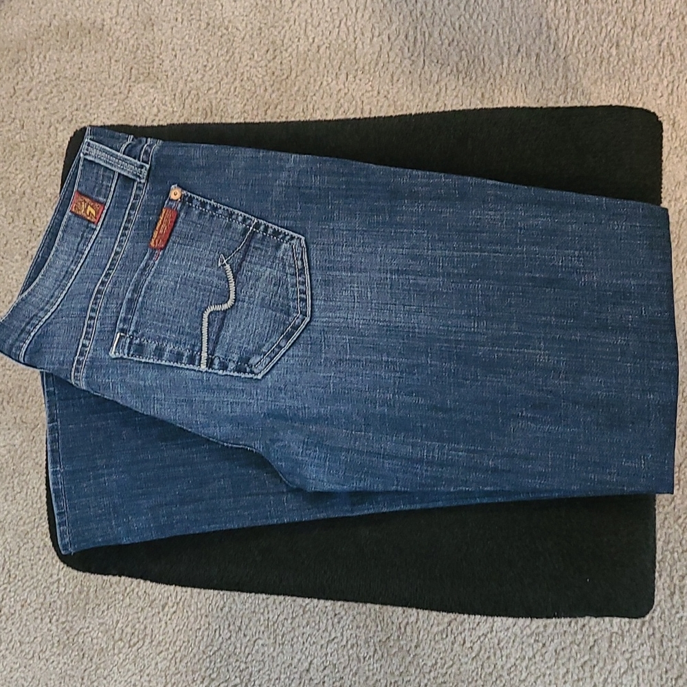 7 For All Mankind, mid-rise straight leg jeans, size 26